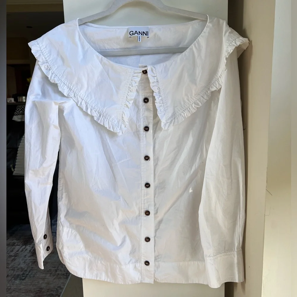 GANNI poplin cotton blouse - Picture 4 of 9